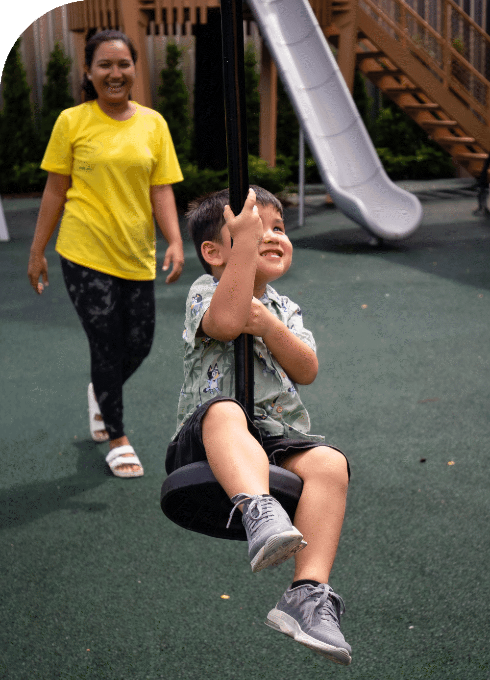 Kids enjoying playground